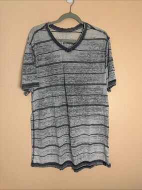 Men's Surplus Heather Gray Striped V-Neck Tee